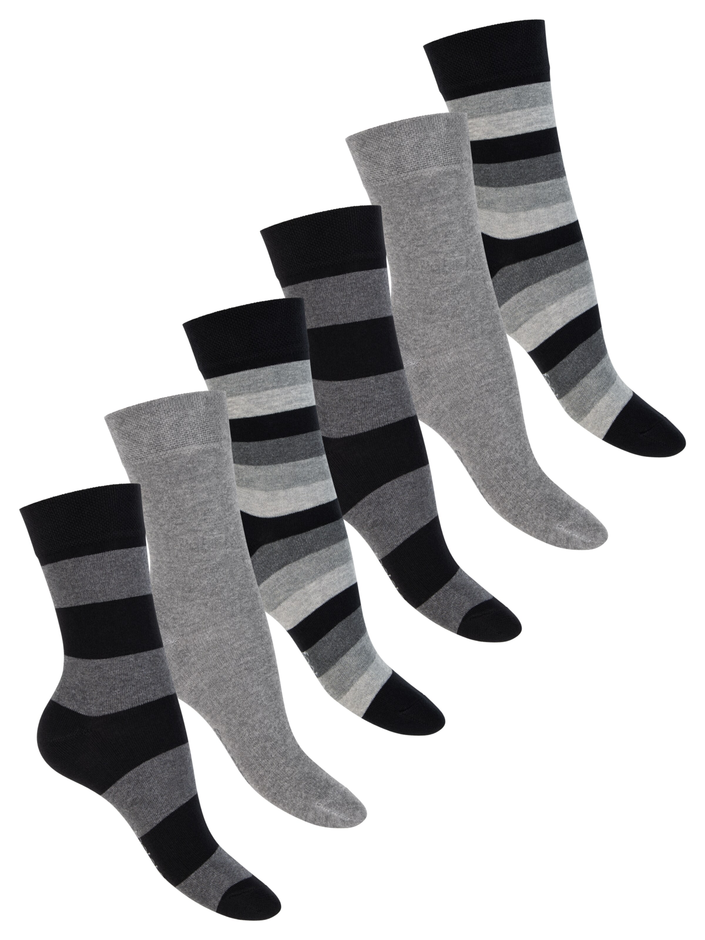 footstar Socken 'Ringel'‌‌‌‌‌ in Grau: Vorderseite
