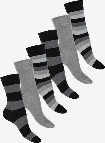 footstar Socken 'Ringel' in Grau: Vorderseite