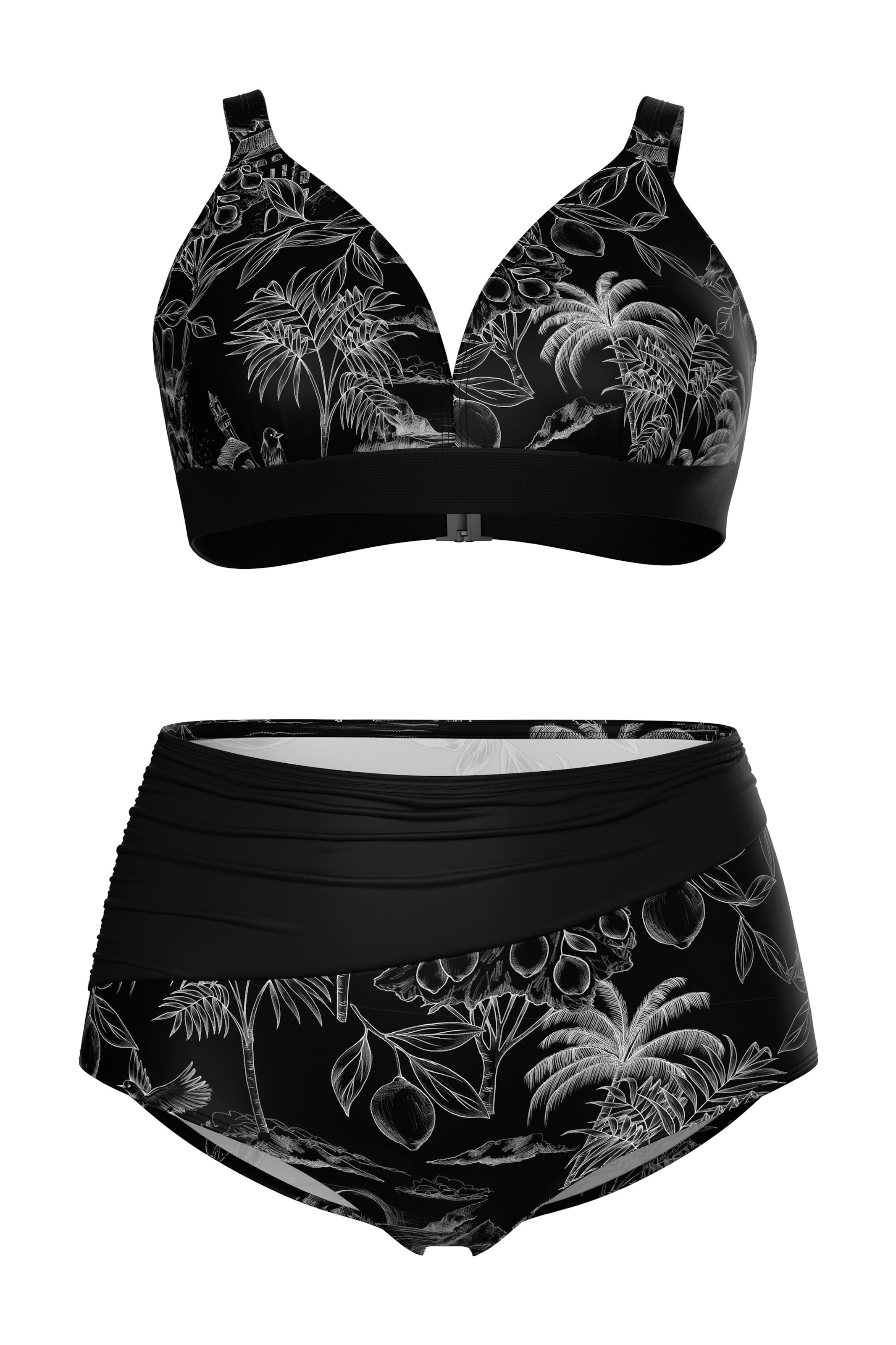 Ulla Popken Triangel Hose in Schwarz: Vorderseite
