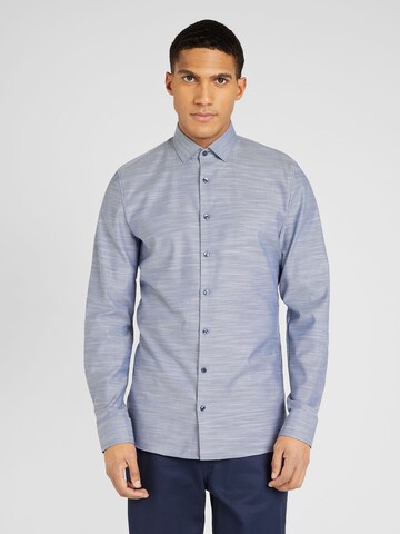 OLYMP - Ajuste estrecho Camisa de negocios en azul: frente