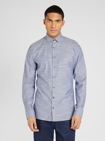 OLYMP - Slim Fit Camisa clássica em azul: frente