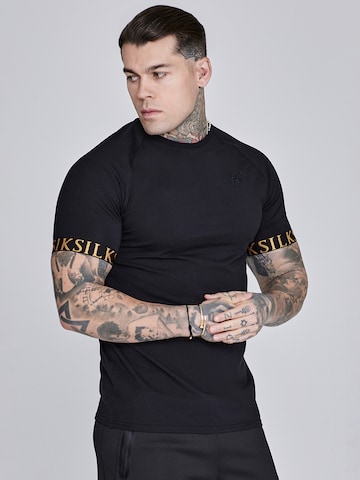 T-Shirt SikSilk en noir : devant