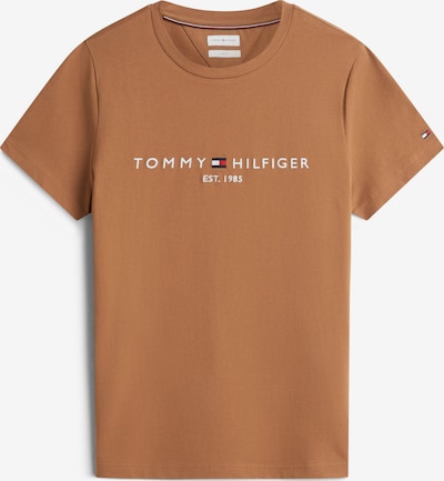 XS dydžio Marškinėliai iš TOMMY HILFIGER, spalva – karamelės / balta, Prekių apžvalga