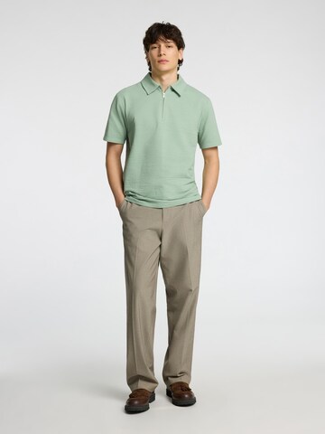 T-Shirt 'Seersucker' SELECTED en vert