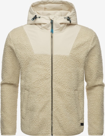 Ragwear Athletic Fleece Jacket 'Adar' in Beige: front