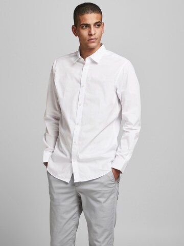 JACK & JONES - Slim Fit Camisa clássica 'Joe' em branco: frente