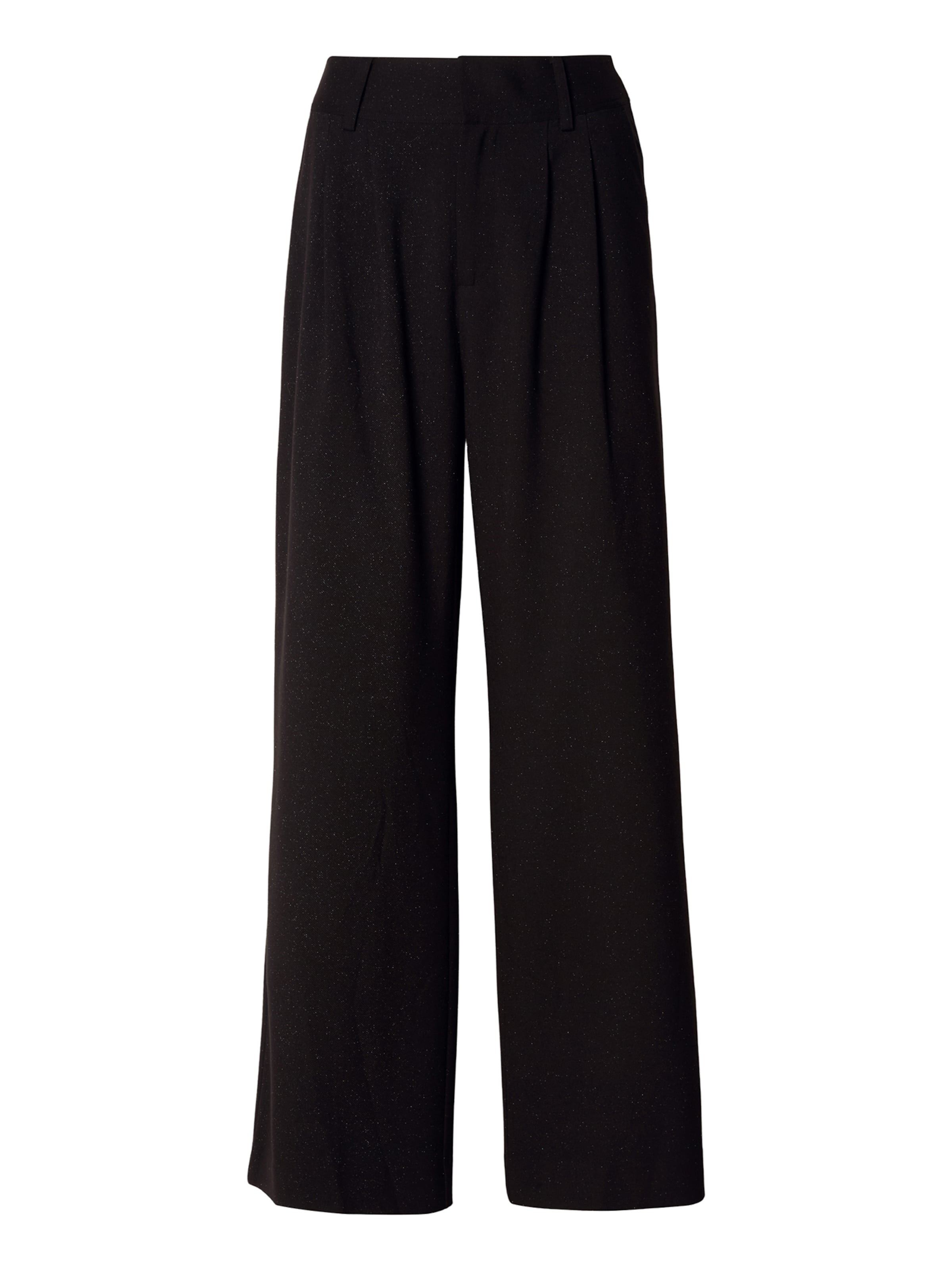MOS MOSH Wide leg Pleat-Front Pants 'MMEvie Bellevue' in Black: front