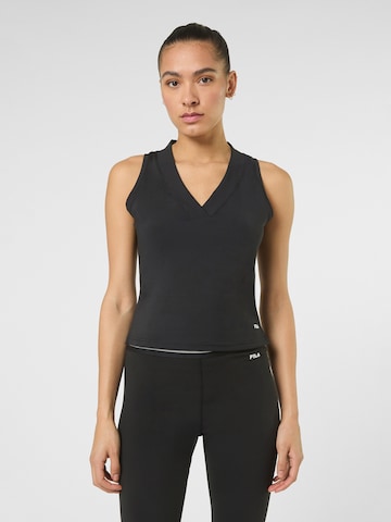 Top 'LUNATA graphic sleeveless v-neck top' di FILA in nero: frontale