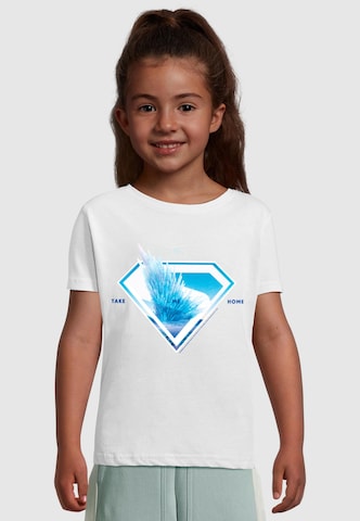 ABSOLUTE CULT Girls Superman Logo Svalbard Take Me Home Short Sleeve Tee ' ' in Weiß: Vorderseite