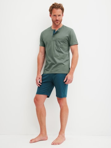 CALIDA Short Pajamas 'Relax Imprint' in Green: front