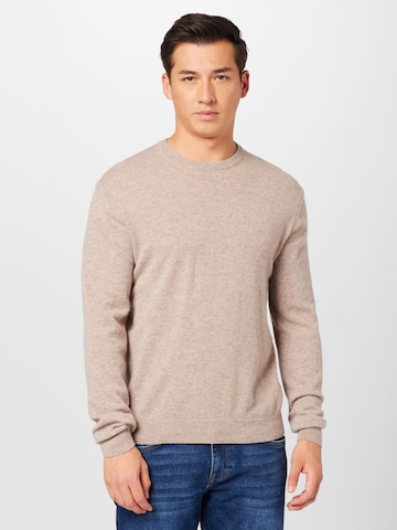UNITED COLORS OF BENETTON Regularny krój Sweter w kolorze beżowy: przód