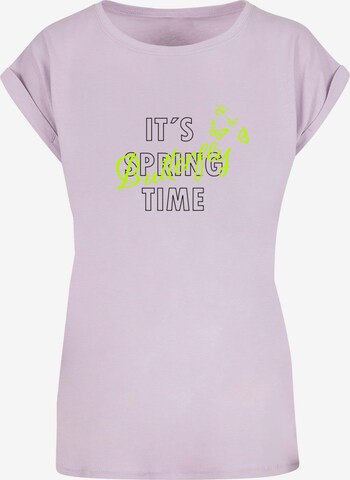 Merchcode Shirt 'It´s Spring Time' in Lila: voorkant