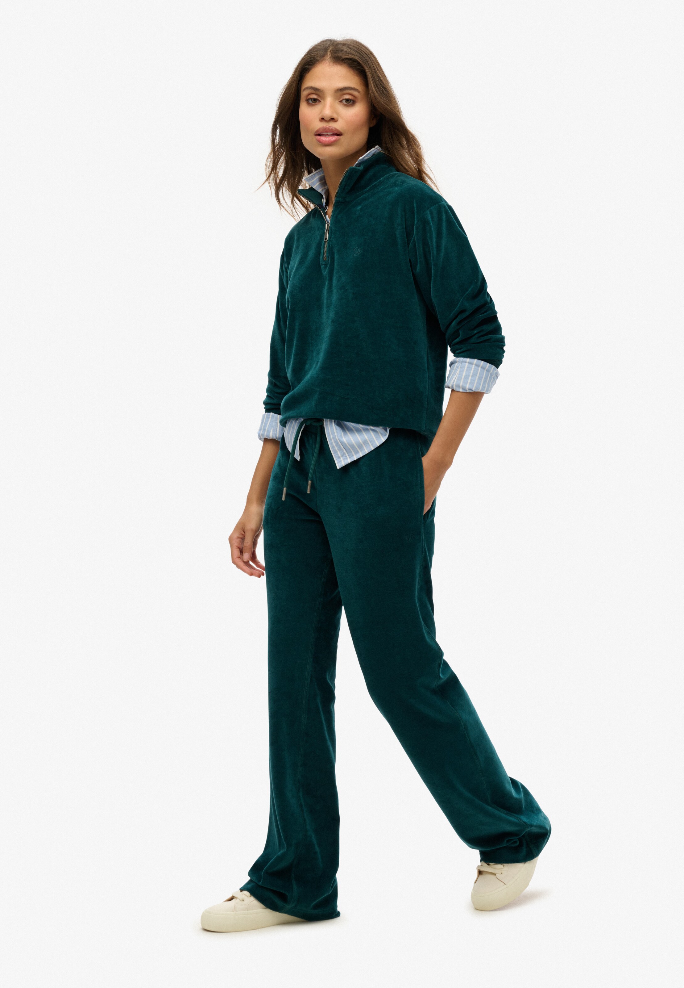 Superdry Wide leg Broek in Groen