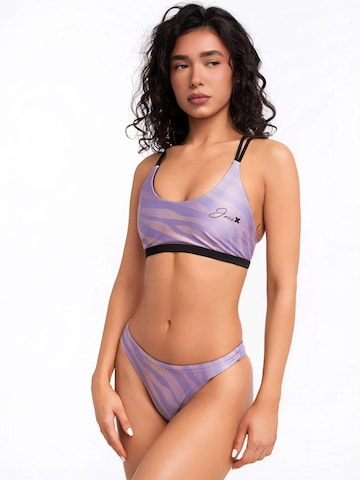 Jaze Sportbikinihose 'Zebra'‌‌‌‌‌‌ in Lila: Vorderseite