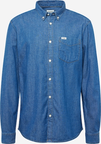 WRANGLER Regular fit Button Up Shirt in Blue: front