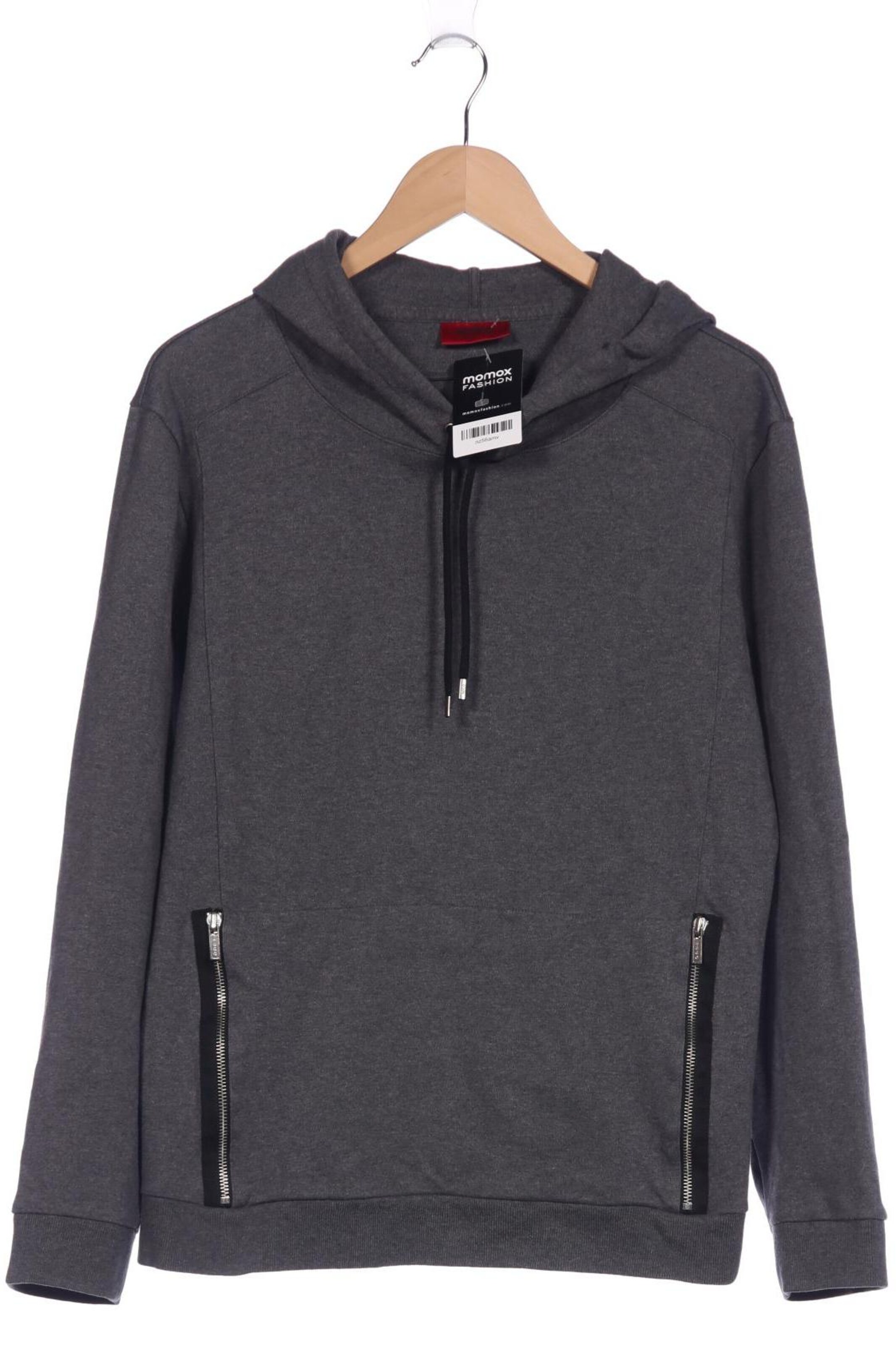 HUGO Sweatshirt & Zip-Up Hoodie in L in Grey: front
