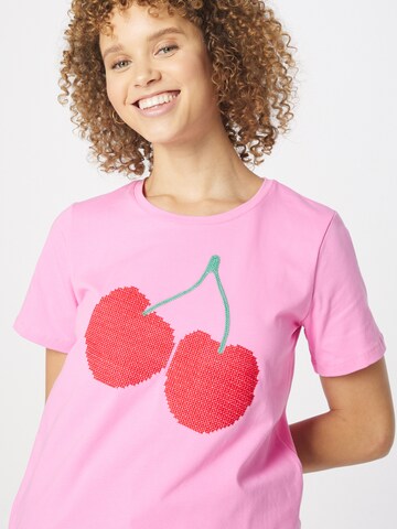 CULTURE T-Shirt 'Cherry' in Pink