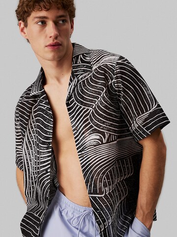 Calvin Klein Swimwear Regular Fit Hemd in Schwarz