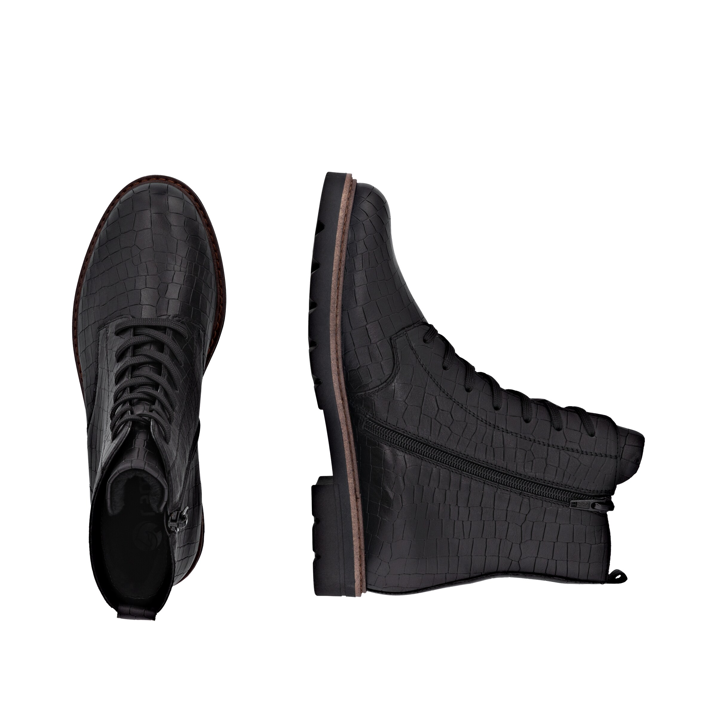 REMONTE Schnürstiefelette in Schwarz