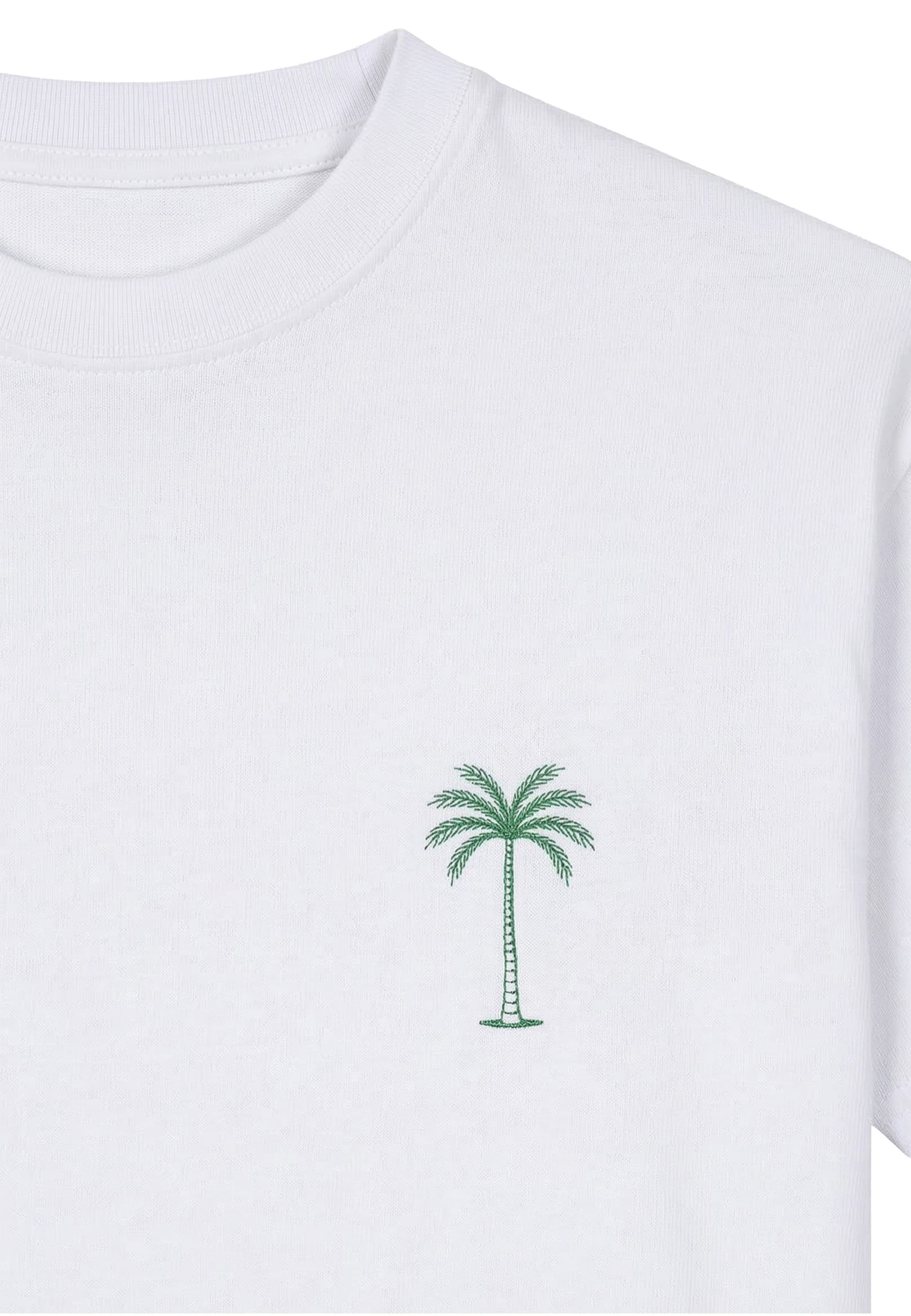 Maglietta 'Palm' di Urban Classics in bianco