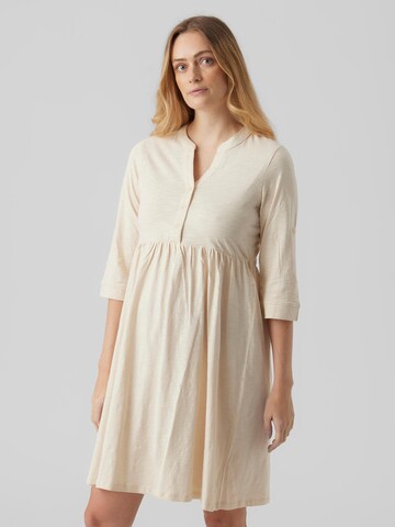 Robe-chemise 'Evi Lia' MAMALICIOUS en beige : devant