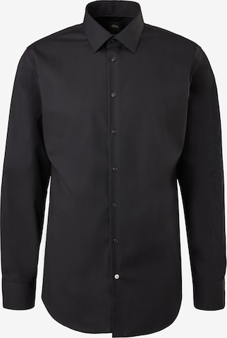 s.Oliver BLACK LABEL Slim fit Overhemd in Zwart: voorkant