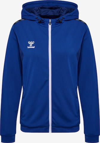 Hummel Athletic Zip-Up Hoodie 'Authentic' in Blue: front