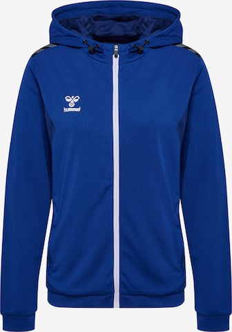 Hummel Athletic Zip-Up Hoodie in Blue: front