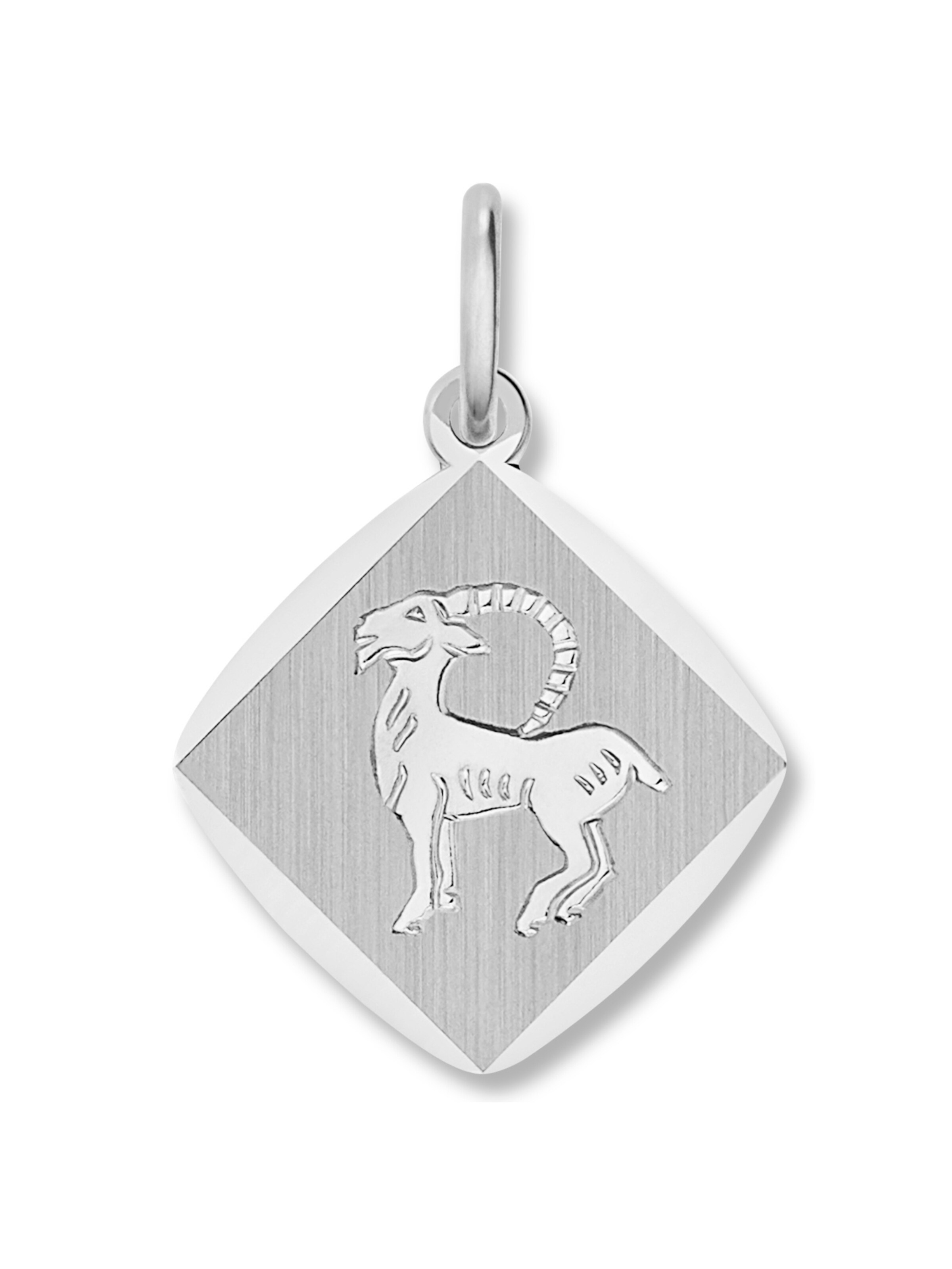 ONE ELEMENT Anhänger 'Steinbock' in Silber: Vorderseite