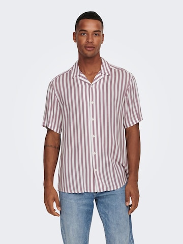 Only & Sons - Ajuste confortable Camisa 'Wayne' en lila: frente