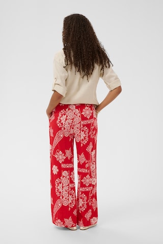 Cream Slim fit Trousers 'Gianna' in Red