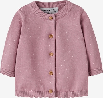NAME IT Strickjacke 'NBFLADOT' in Lila: Vorderseite