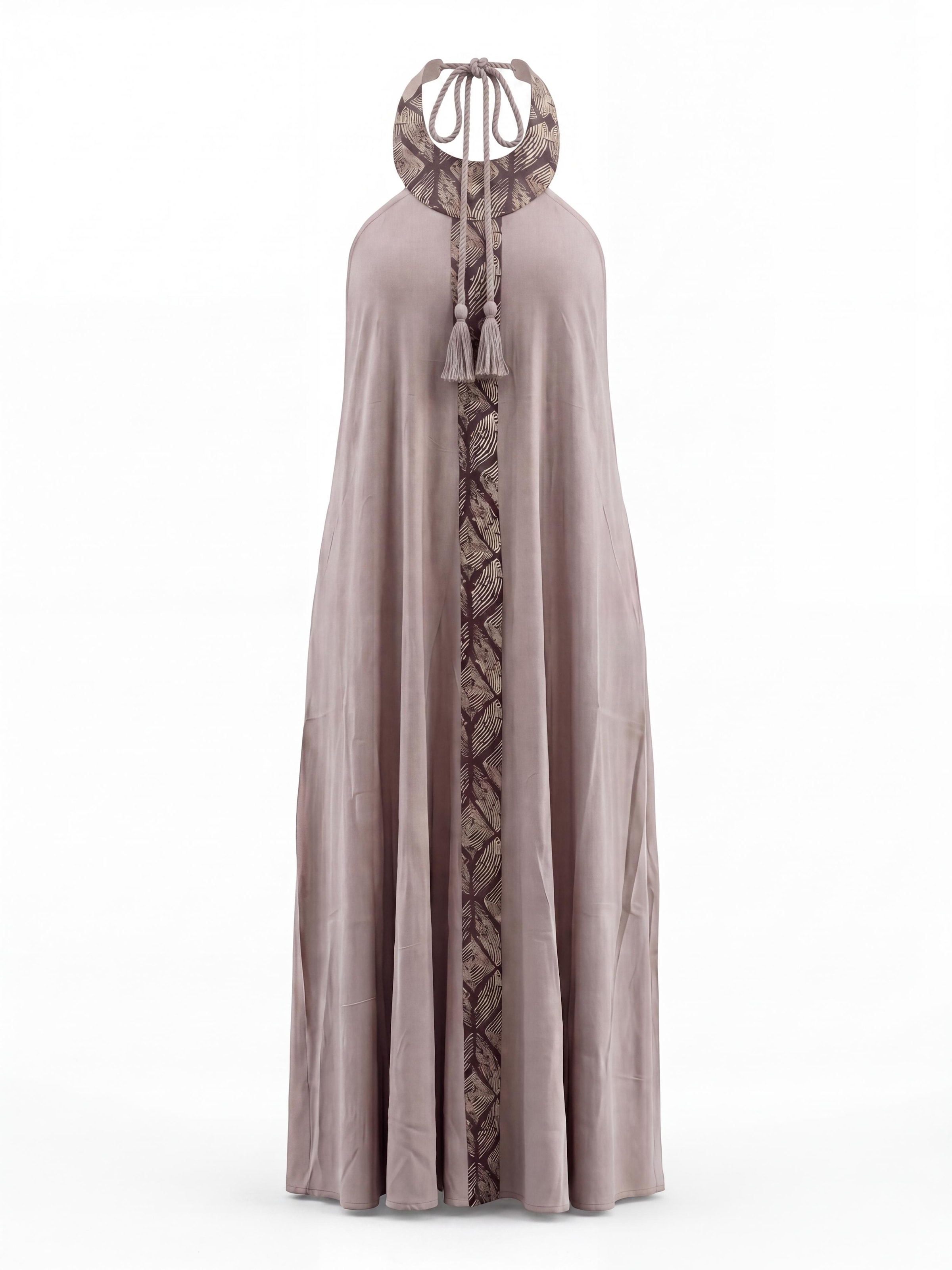 Shop Karey Zomerjurk 'Natura Maxi Dress' in Grijs: voorkant