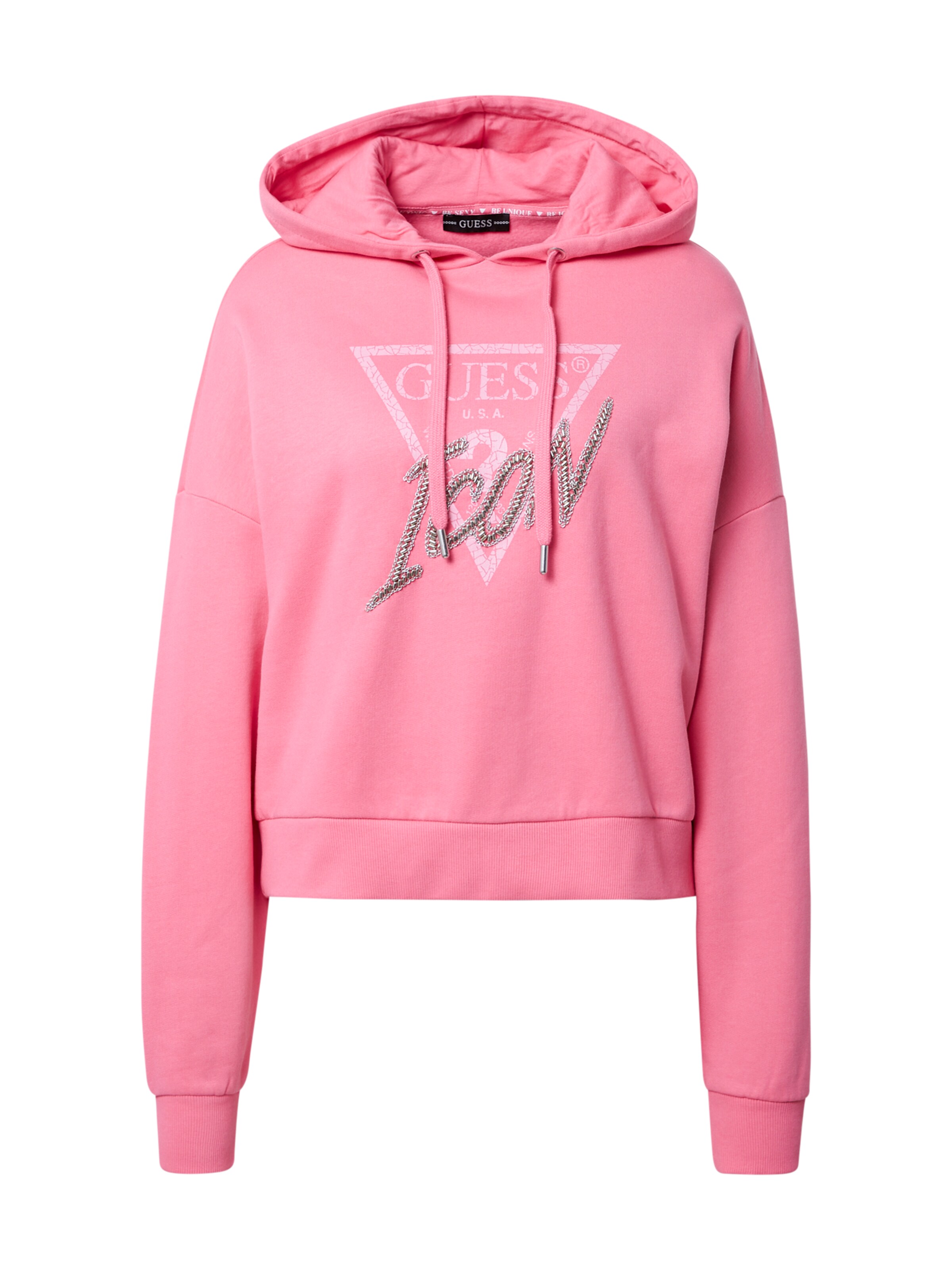 pink guess sweatshirt