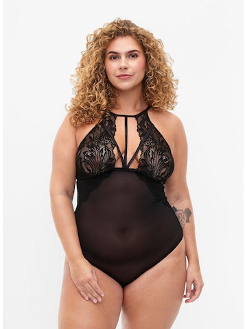 Body lingerie 'Capivu' Devoted by Zizzi en noir : devant