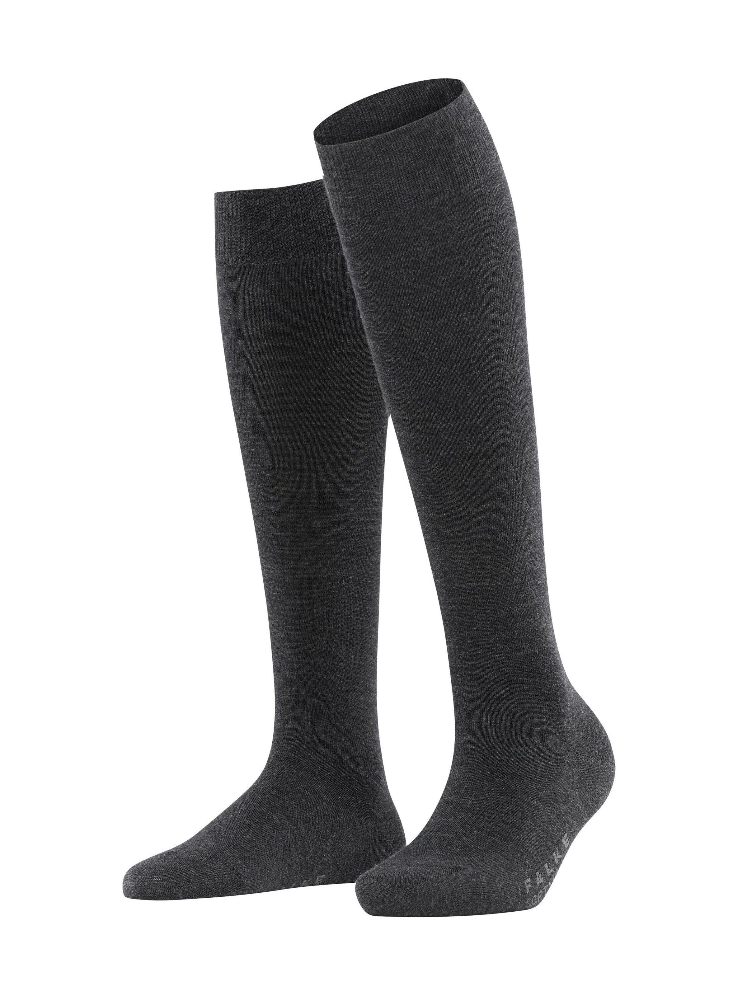 FALKE Kniestrümpfe 'Softmerino'‌‌‌‌‌‌ in Grau: Vorderseite