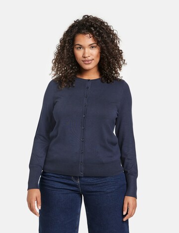 SAMOON Knit cardigan in Blue: front