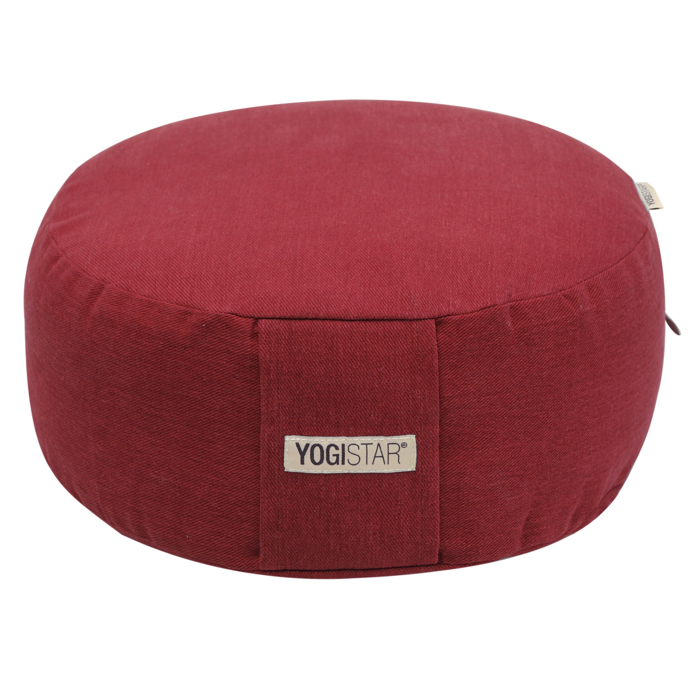 YOGISTAR.COM Pillow in Red: front