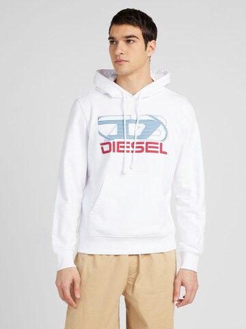 DIESEL Sweatshirt 'GINN' in Weiß: predná strana