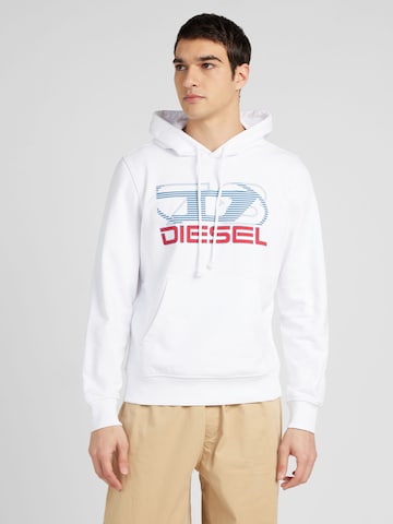 DIESEL Sweatshirt 'GINN' in Wit: voorkant