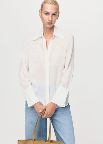 MANGO Bluse 'Melanie' in Weiß: Vorderseite