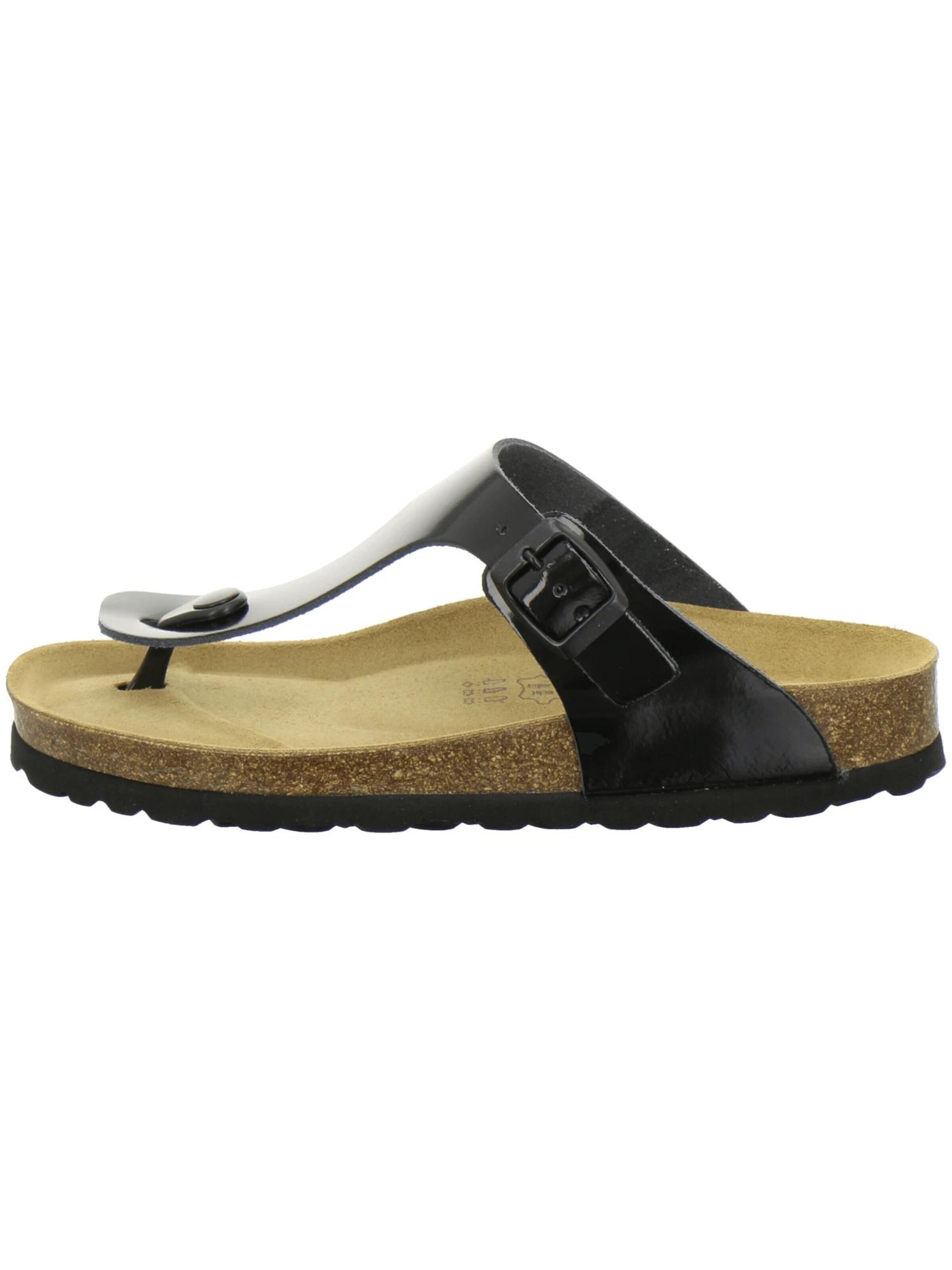 Sandales 'Zehensteg Sandalen Damen schwarz Lackleder' AFS-Schuhe en noir