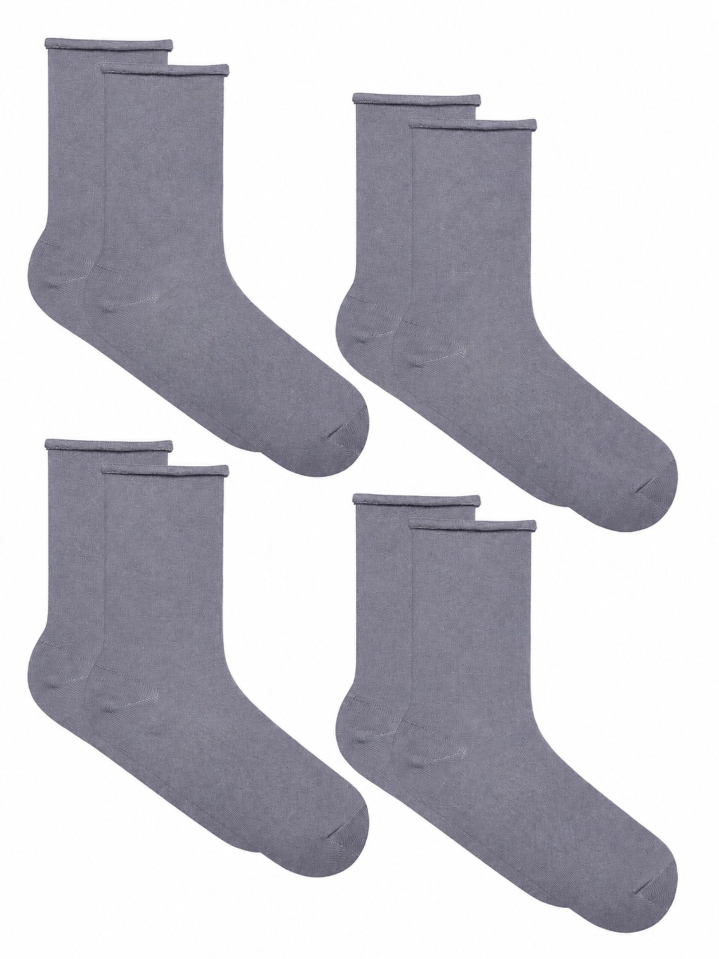 Albero Natur Socks 'Bio-Baumwoll-Socken mit Rollrand Unisex – 4er Pack' in Grey: front