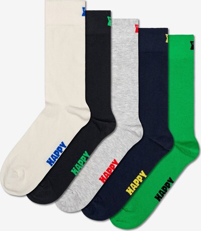 Happy Socks Socken in dunkelblau / hellgrau / grasgrün / schwarz / weiß, Produktansicht