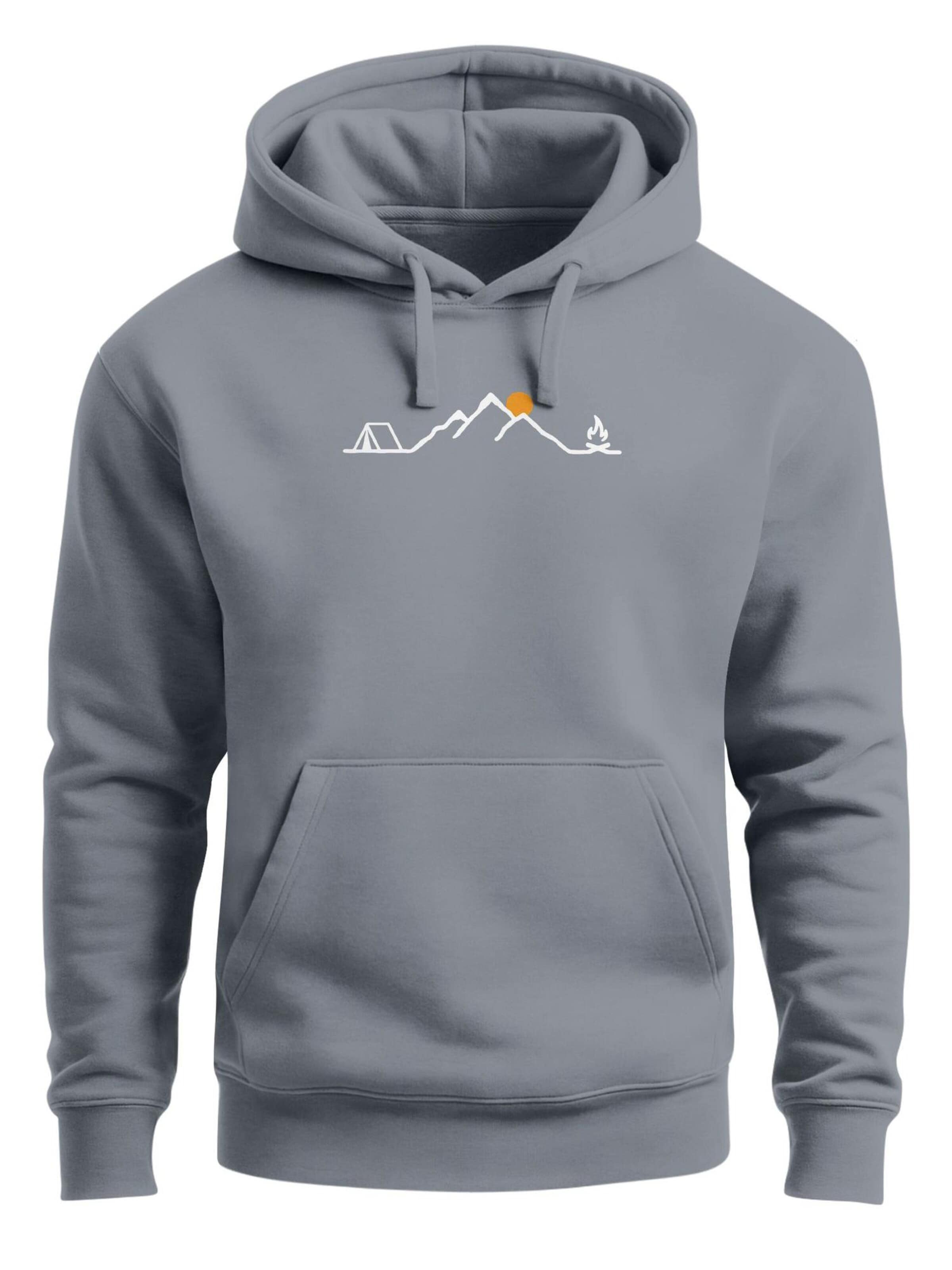 Neverless Sweatshirt 'Tent Campfire' in Grey: front