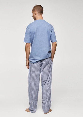 MANGO MAN Long Pajamas 'Check' in Blue