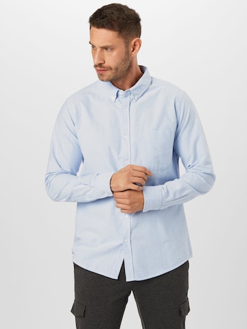 Urban Classics Regular fit Overhemd in Blauw: voorkant