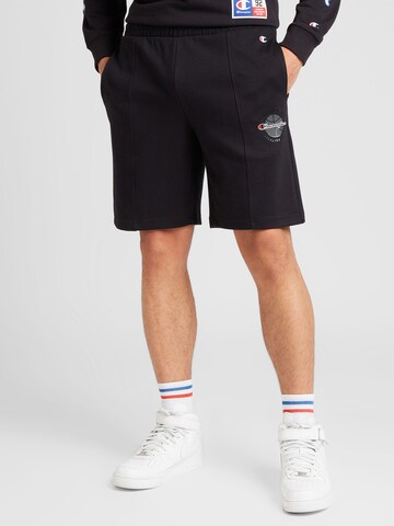 Regular Pantaloni de la Champion Authentic Athletic Apparel pe negru: față