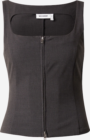 Top 'Hilma' di WEEKDAY in grigio: frontale
