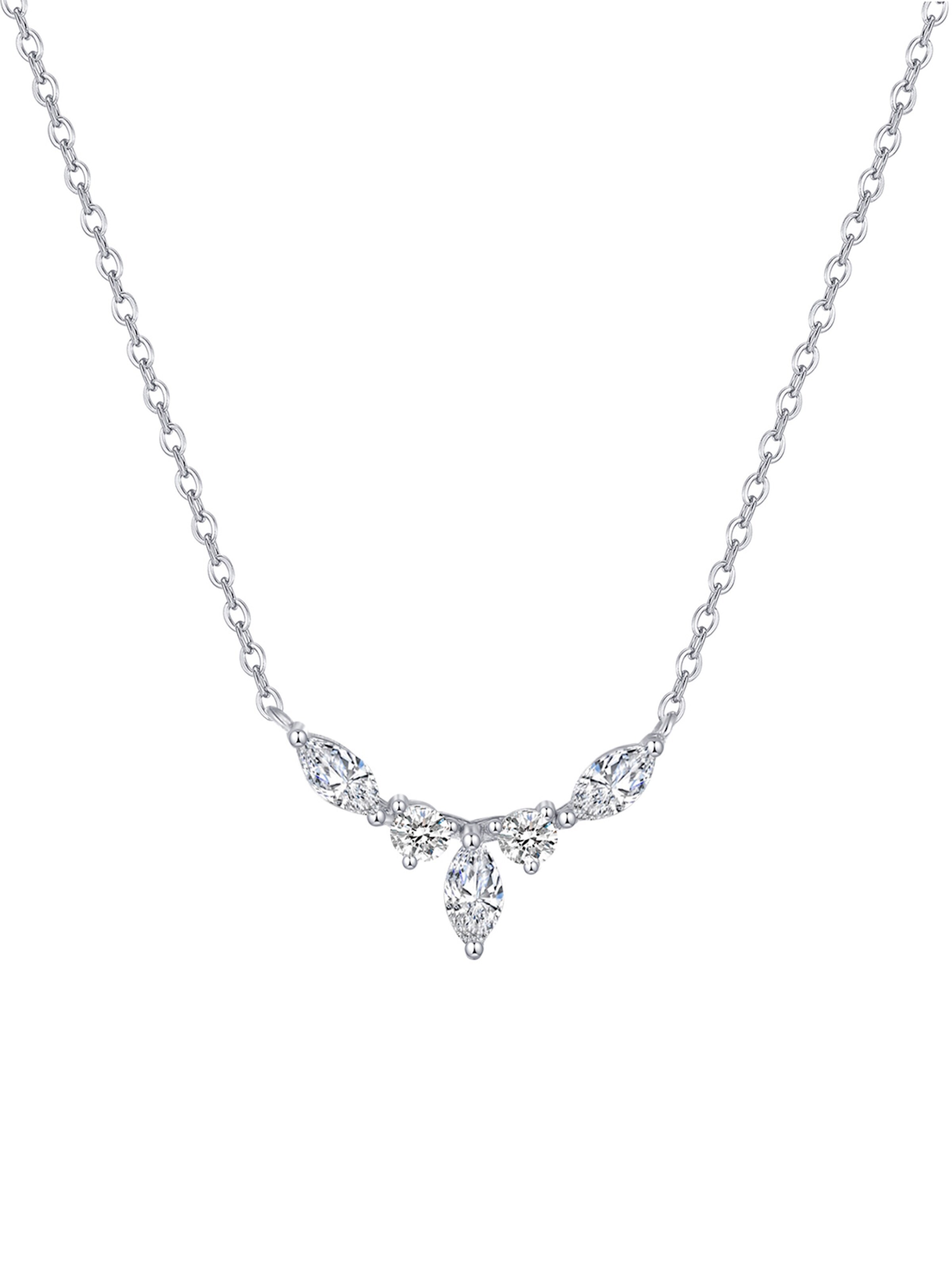 Hey Happiness Necklace 'Royale' in Silver: front